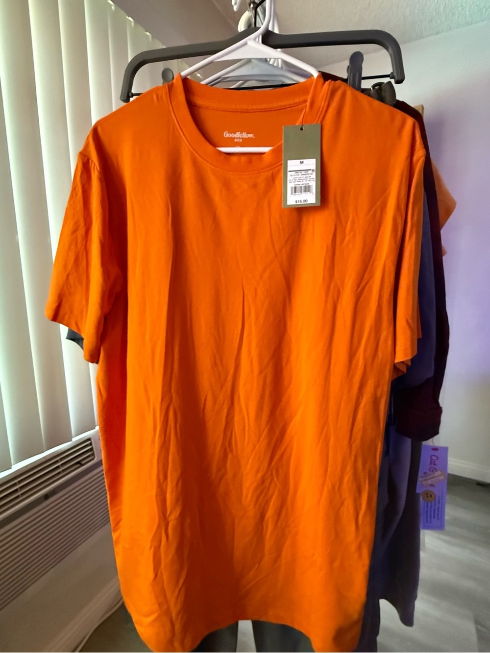 Goodfellow & Co Men's Bright Orange Short Sleeve Crew Tee